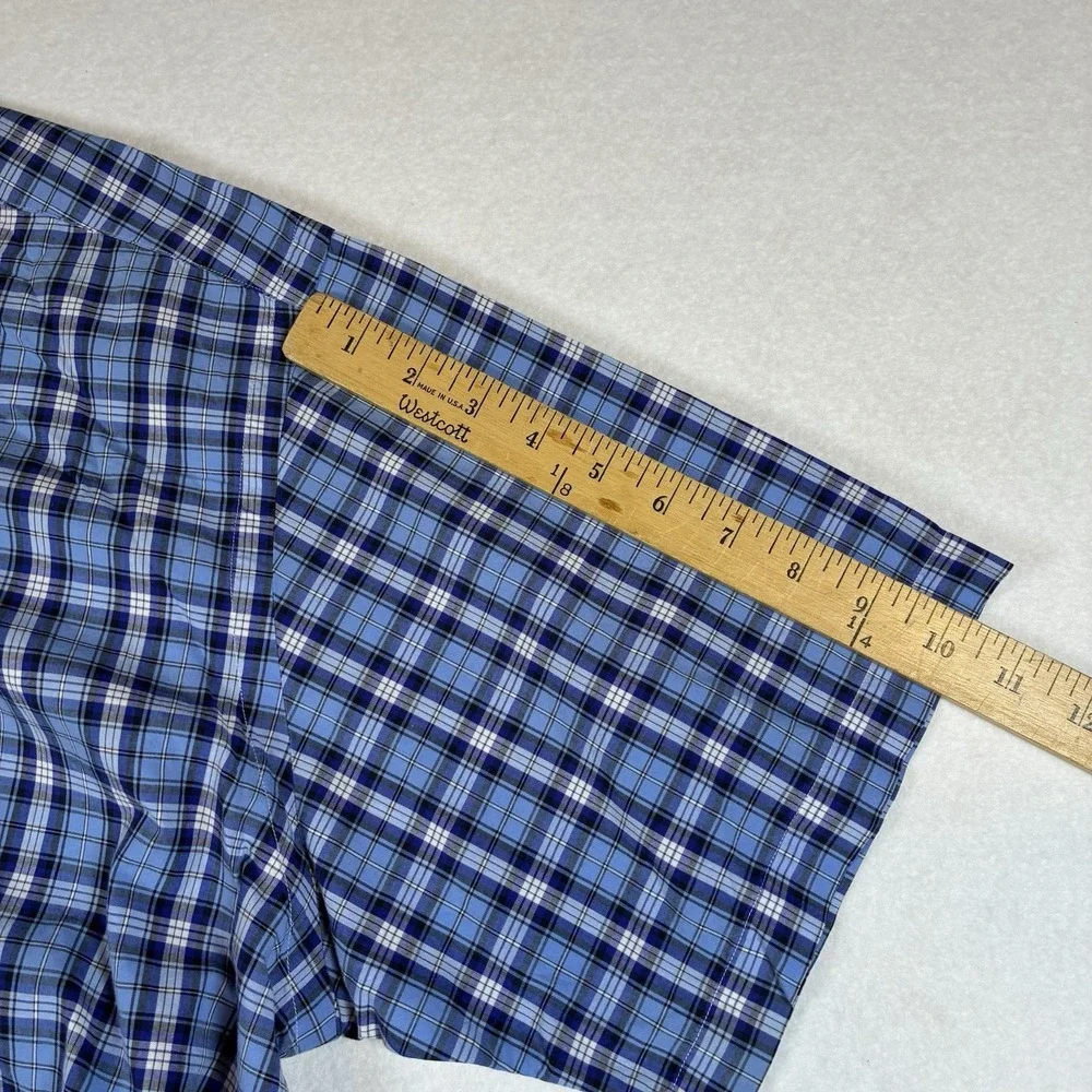 Polo Ralph Lauren Blake Short Sleeve Plaid Button Down Shirt Men's L Blue pony